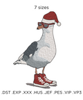 Seagull Santa Claus, machine embroidery design