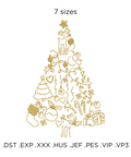 machine embroidery design Christmas Funny Tree