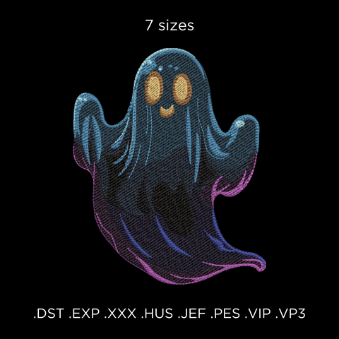 Neon Ghost, machine embroidery design