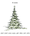 machine embroidery design Fluffy Christmas tree