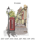 Street of London, machine embroidery design