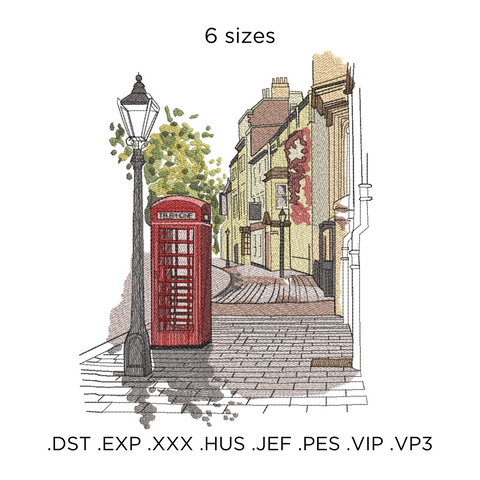 Street of London, machine embroidery design