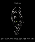 Panther in the Dark, machine embroidery design