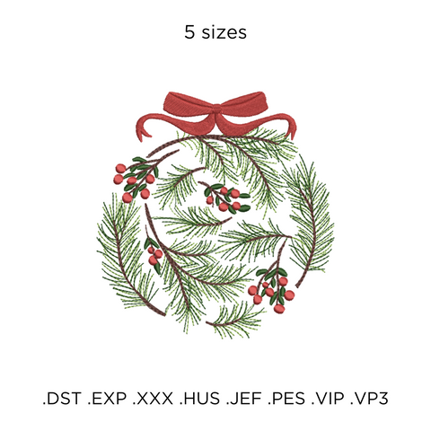 Christmas Tree Branches Toy, machine embroidery design