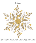  machine embroidery design, fairy snowflake for the new year