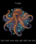 Octopus, embroidery design