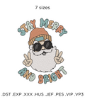 machine embroidery design Happy Santa