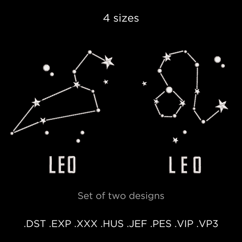 Constellation Leo, machine embroidery design