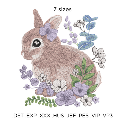 Easter Cute Bunny, machine embroidery design