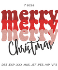 machine embroidery design Merry Christmas