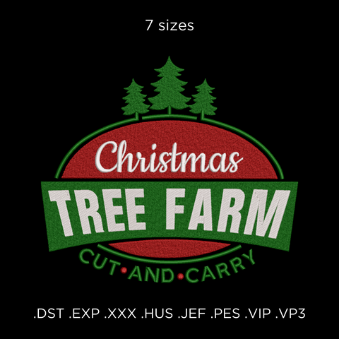 machine embroidery design Christmas tree farm