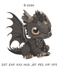 Cute Baby Dragon, machine embroidery design