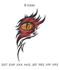 Dragon's eye abstraction machine embroidery design