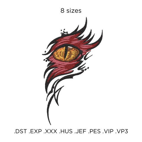 Dragon's eye abstraction machine embroidery design