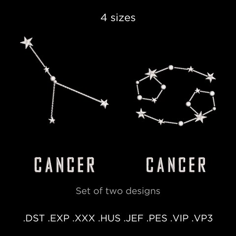 Constellation Cancer, machine embroidery design