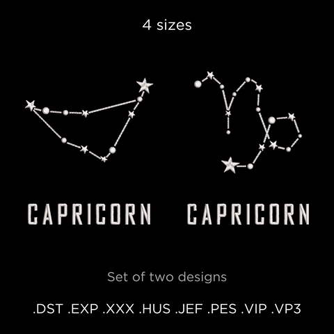 Constellation Capricorn, machine embroidery design