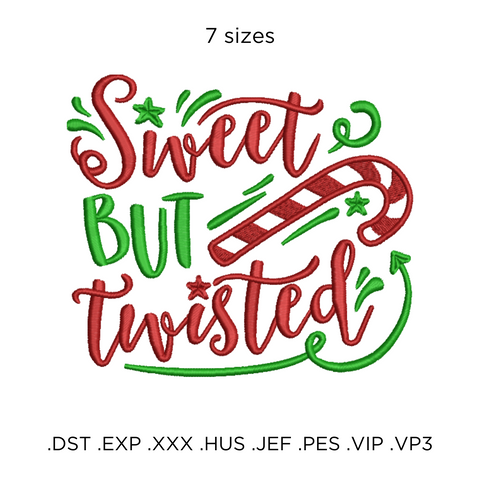 machine embroidery design Sweet but twisted Christmas