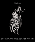 Zebra on Black Background - Hoop&Stitch