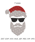 machine embroidery design Santa in Glasses