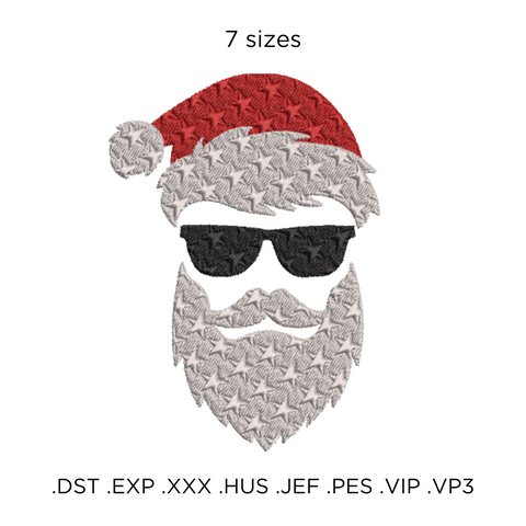 machine embroidery design Santa in Glasses