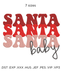 Santa Baby Christmas machine embroidery design