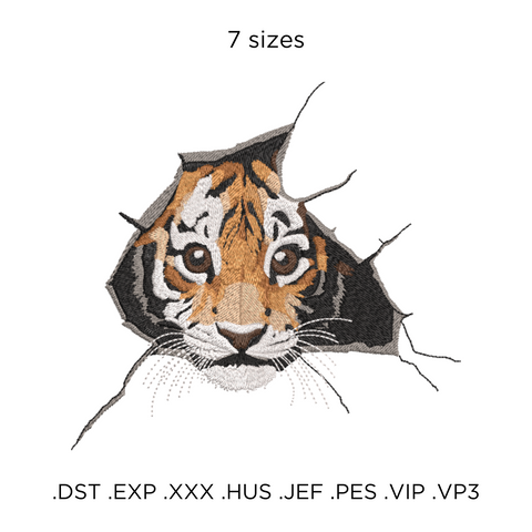 Baby Tiger, machine embroidery design