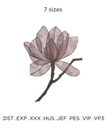 ransparent magnolia, machine embroidery design