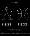 Constellation Pisces, machine embroidery design