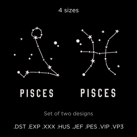 Constellation Pisces, machine embroidery design