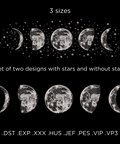 Phases of the Moon, machine embroidery design