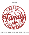 machine embroidery design Christmas family