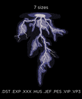 Lightning, machine embroidery design.