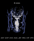 Deer in the Dark, machine embroidery design