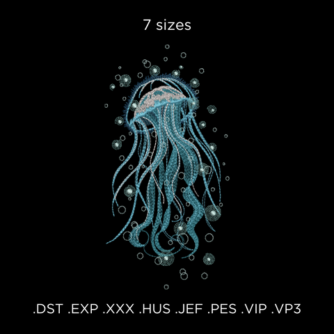 Jellyfish, embroidery design