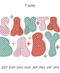 machine embroidery design Santa Baby