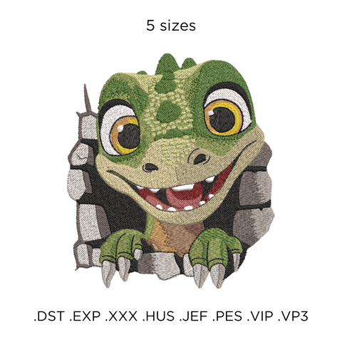 Cute Little T-Rex, machine embroidery design