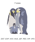 enguin Family, machine embroidery design