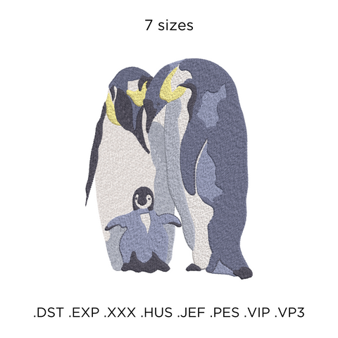 enguin Family, machine embroidery design