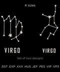 Constellation Virgo, machine embroidery design