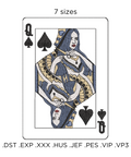 Queen of Spades, embroidery design