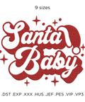 machine embroidery design Santa Baby Christmas