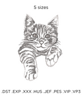 Cat on a white background, machine embroidery design