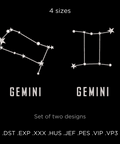 Constellation Gemini, machine embroidery design