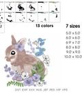 Easter Cute Bunny, machine embroidery design