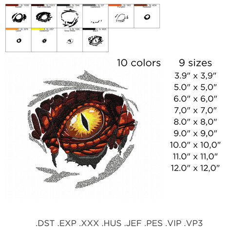 machine embroidery design Dragon Eye