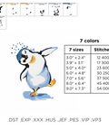 Cute Penguin baby, machine embroidery design