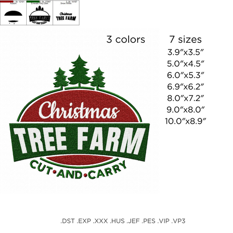 machine embroidery design Christmas tree farm