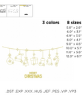 Christmas Gold Decorations machine embroidery design