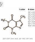 Caffeine Molecule, digital machine embroidery