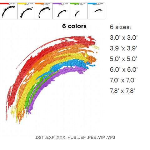 Rainbow Paint Machine embroidery design